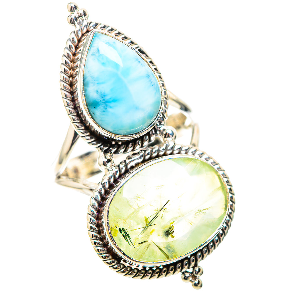 Large Prehnite, Larimar 925 Sterling Silver Ring Size 9 (925 Sterling Silver) RING139489