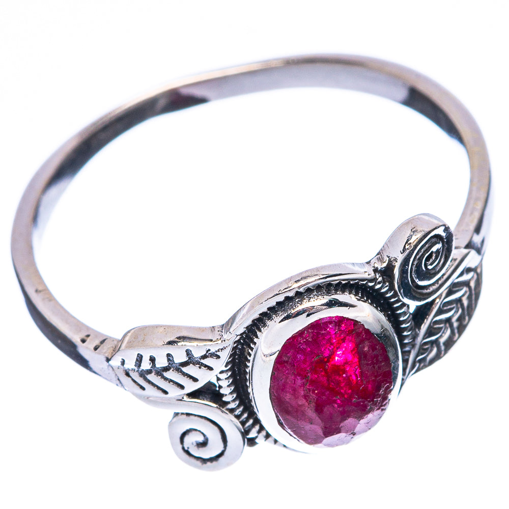 Red Sillimnate Leaf 925 Sterling Silver Ring Size 7.75 (925 Sterling Silver) R5331