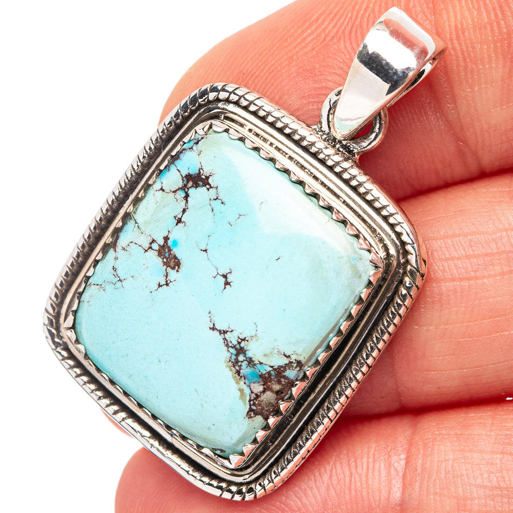 Rare Golden Hills Turquoise Pendant 1 1/2" (.925 Sterling Silver)