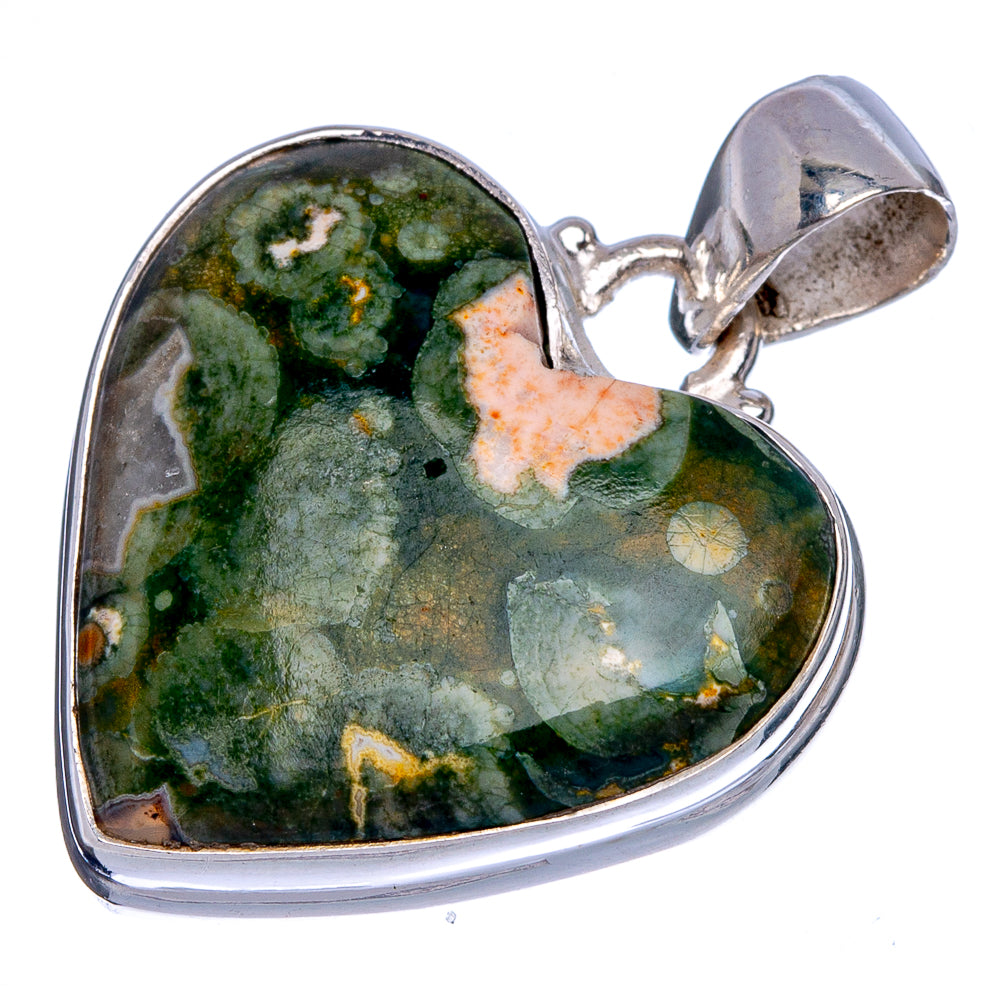 Rainforest Opal Heart Pendant 1 3/8" (925 Sterling Silver) P40290
