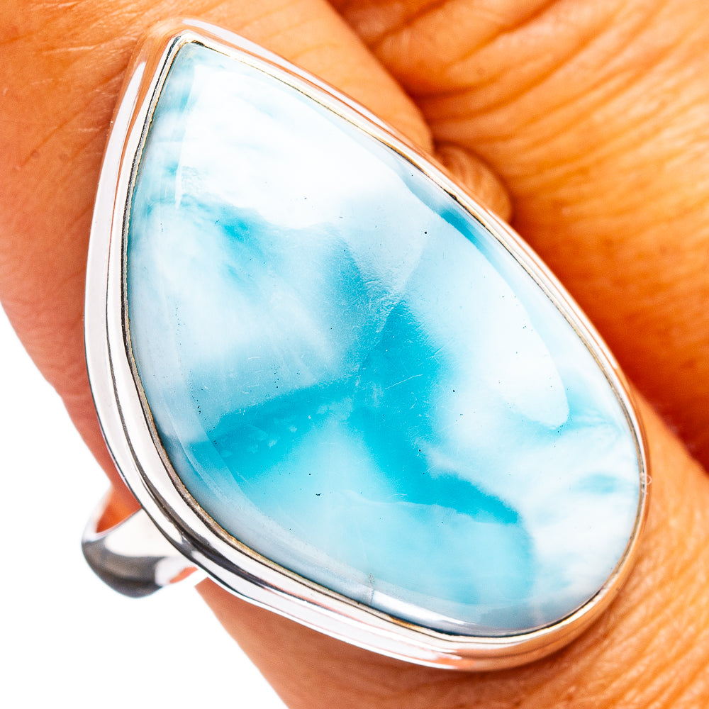 Premium Larimar Ring Size 10 (.925 Sterling Silver)
