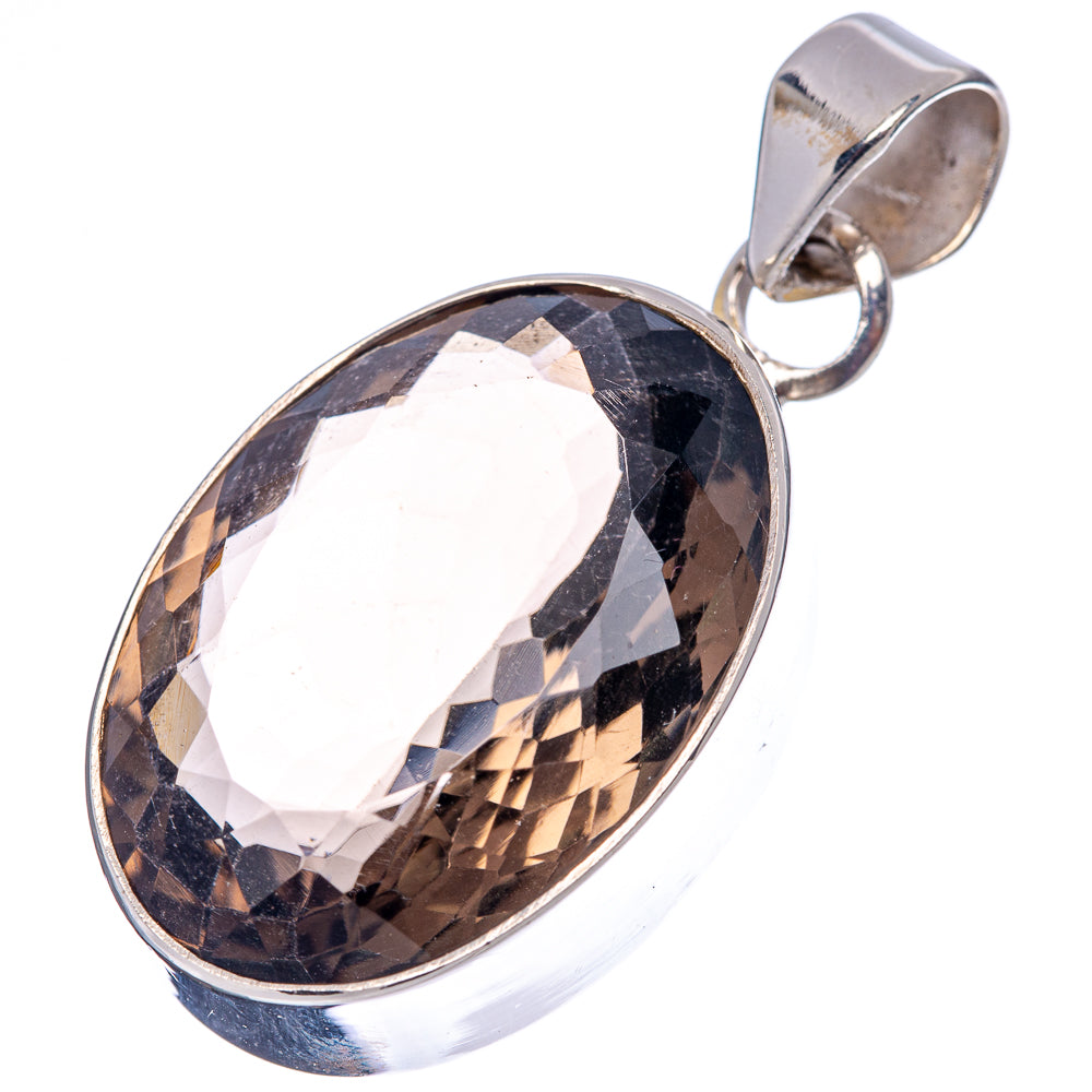 Premium Smoky Quartz Pendant 1 5/8" (.925 Sterling Silver)