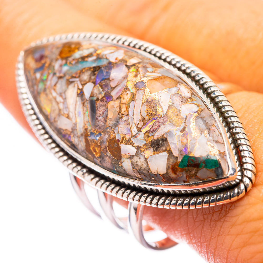 Huge Brecciated Ethiopian Opal Ring Size 10.75 (925 Sterling Silver) R140623