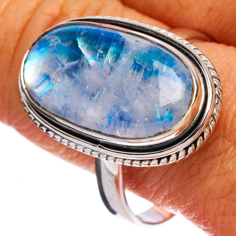 Large Rainbow Moonstone Ring Size 11.25 (925 Sterling Silver) R146488