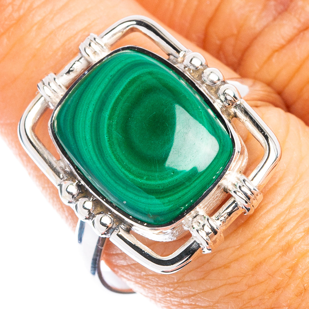 Premium Malachite Ring Size 9 (925 Sterling Silver) R8048