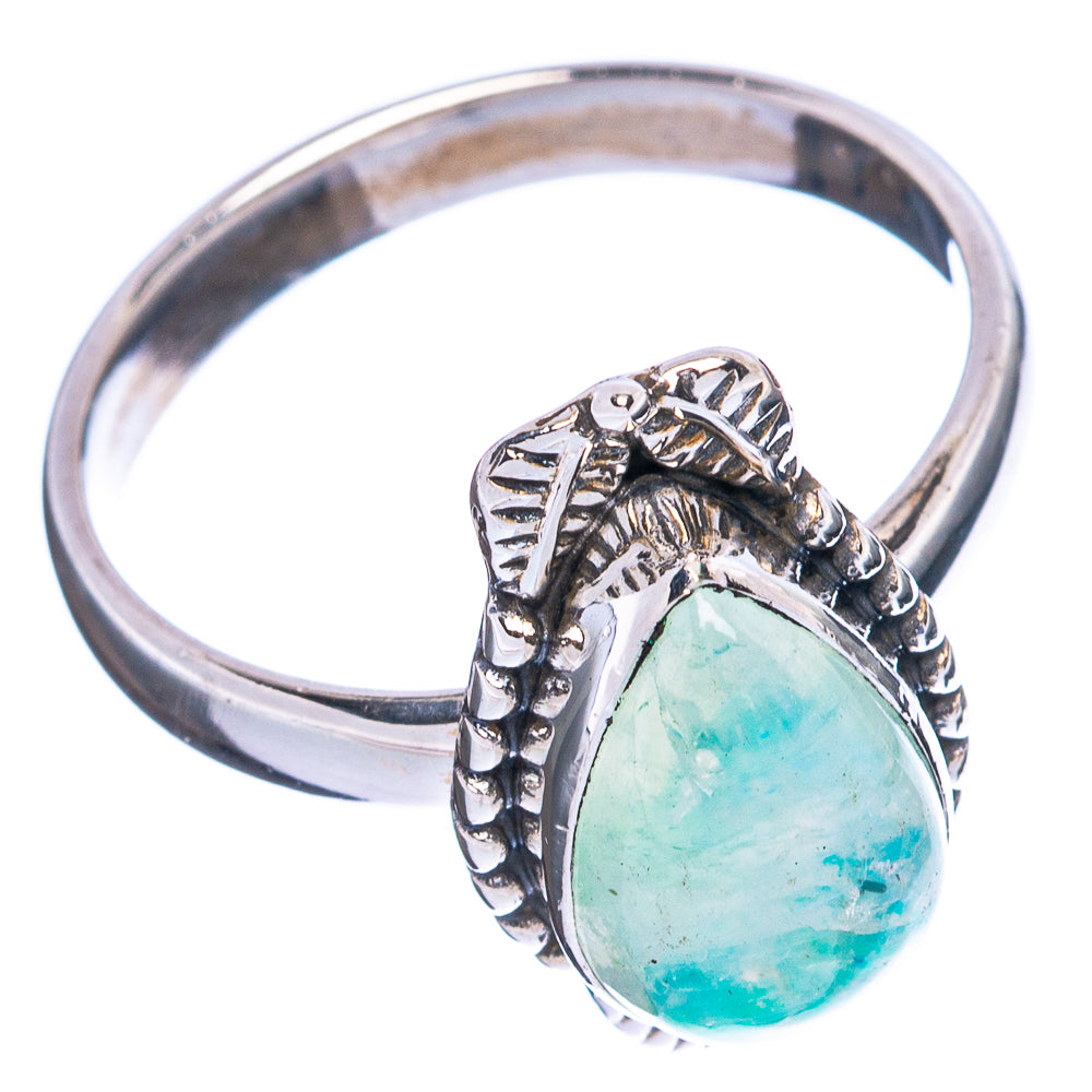 Green Moonstone Ring Size 8.5 (925 Sterling Silver) R3716