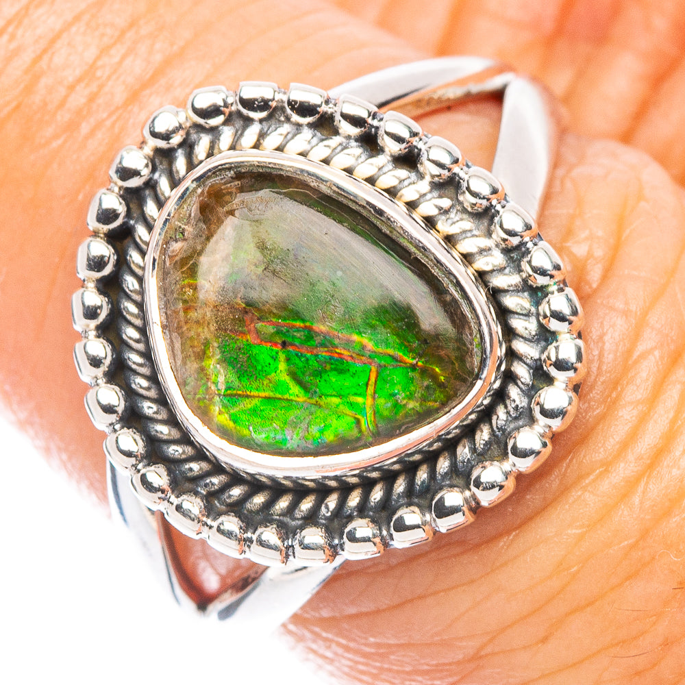 Rare Ammolite Ring Size 7 (925 Sterling Silver) R7118