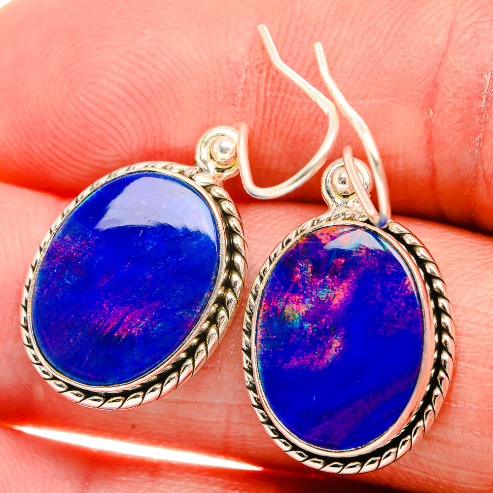 Aura Opal Earrings 1 3/8" (925 Sterling Silver) EARR432094