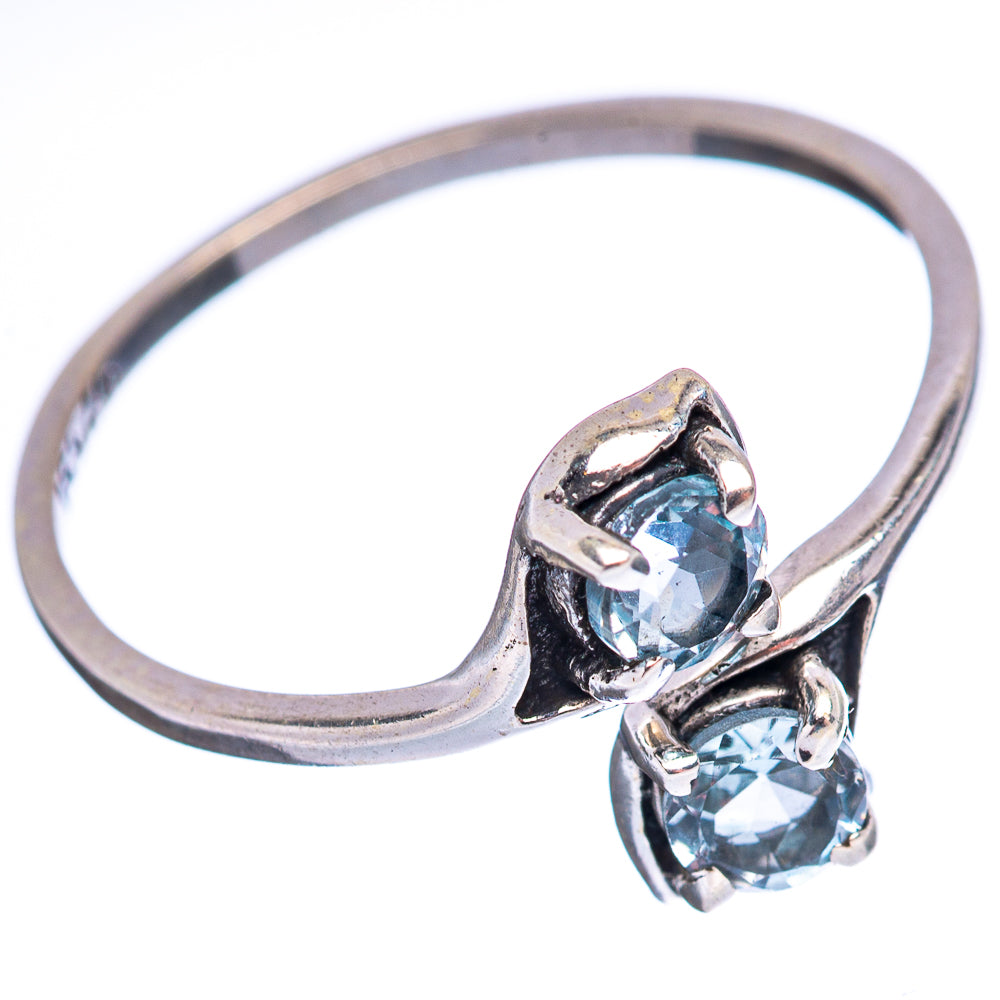 Dainty Blue Topaz Ring Size 8 (.925 Sterling Silver)