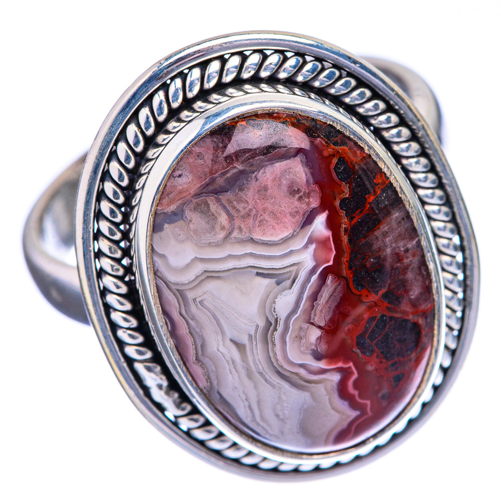 Crazy Lace Agate Ring Size 9 (925 Sterling Silver) R142688