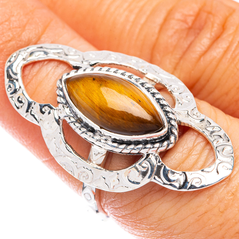 Premium Tiger Eye Ring Size 6.75 (925 Sterling Silver) R1817