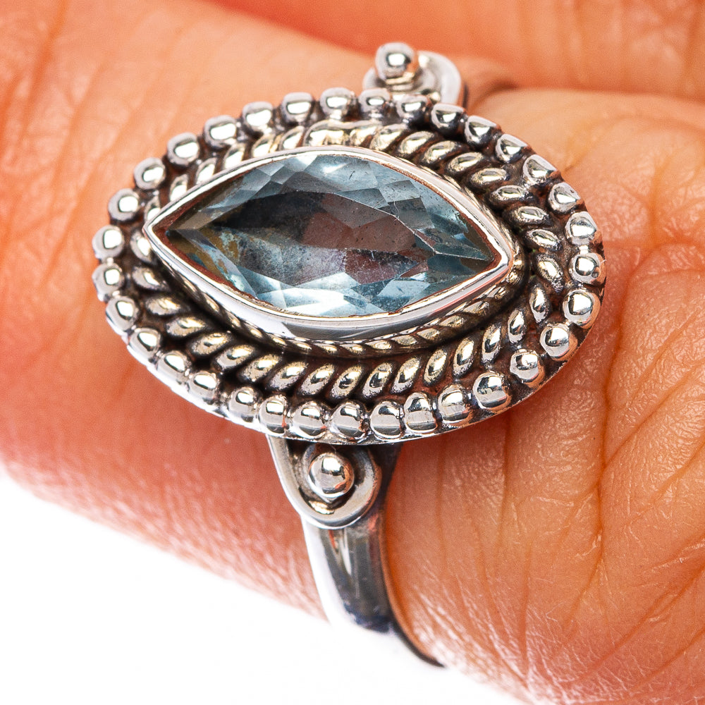 Blue Topaz Dainty Ring Size 5.25 (925 Sterling Silver) R145063