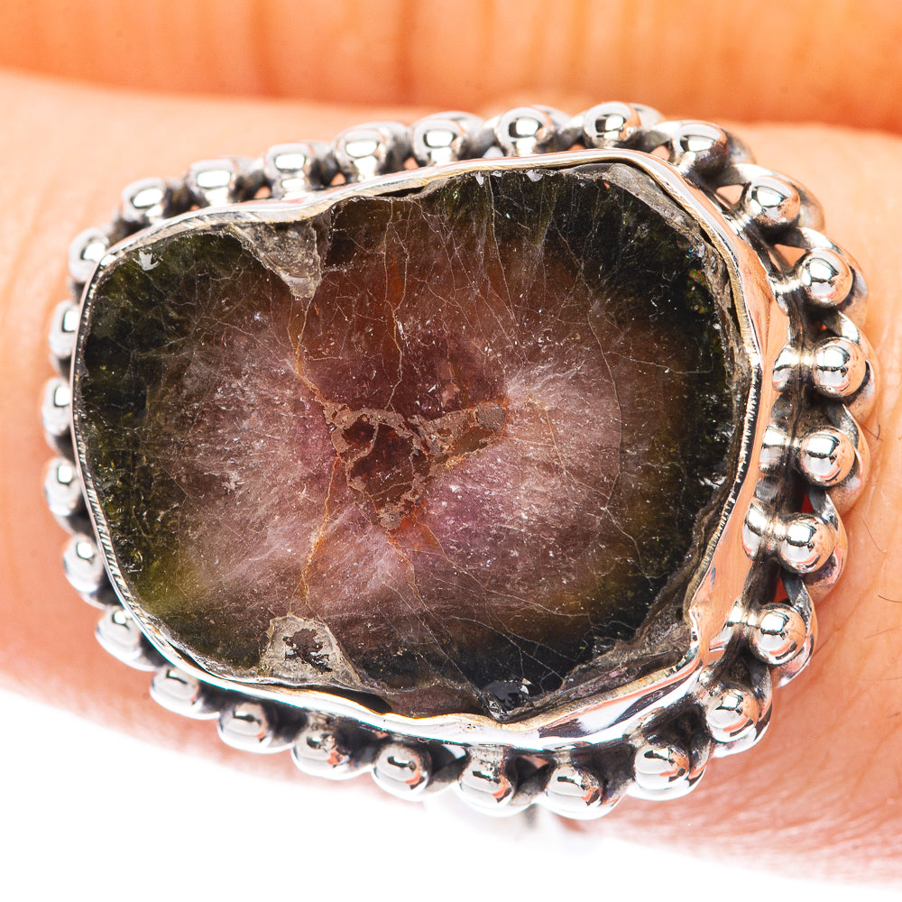 Rare Watermelon Tourmaline Ring Size 8 (925 Sterling Silver) R2127