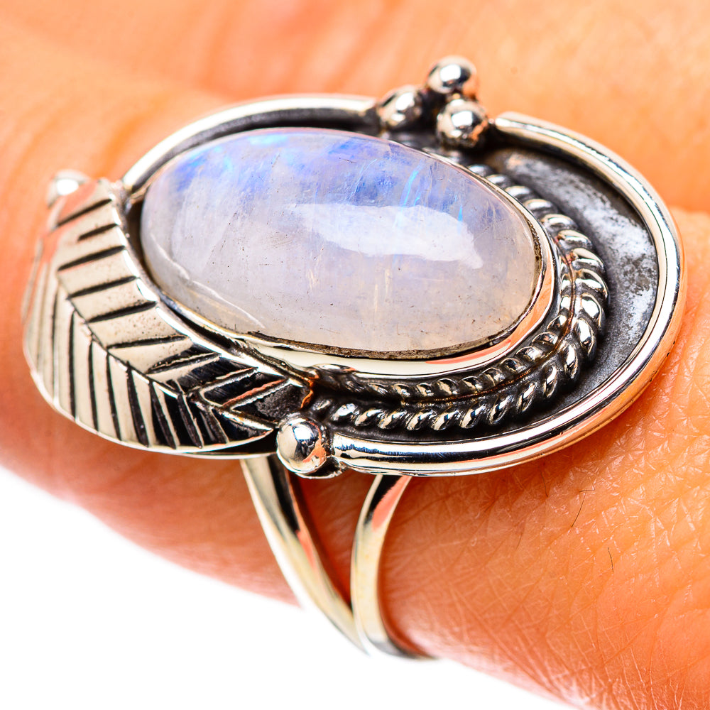 Rainbow Moonstone Ring Size 8.5 (925 Sterling Silver) RING138836