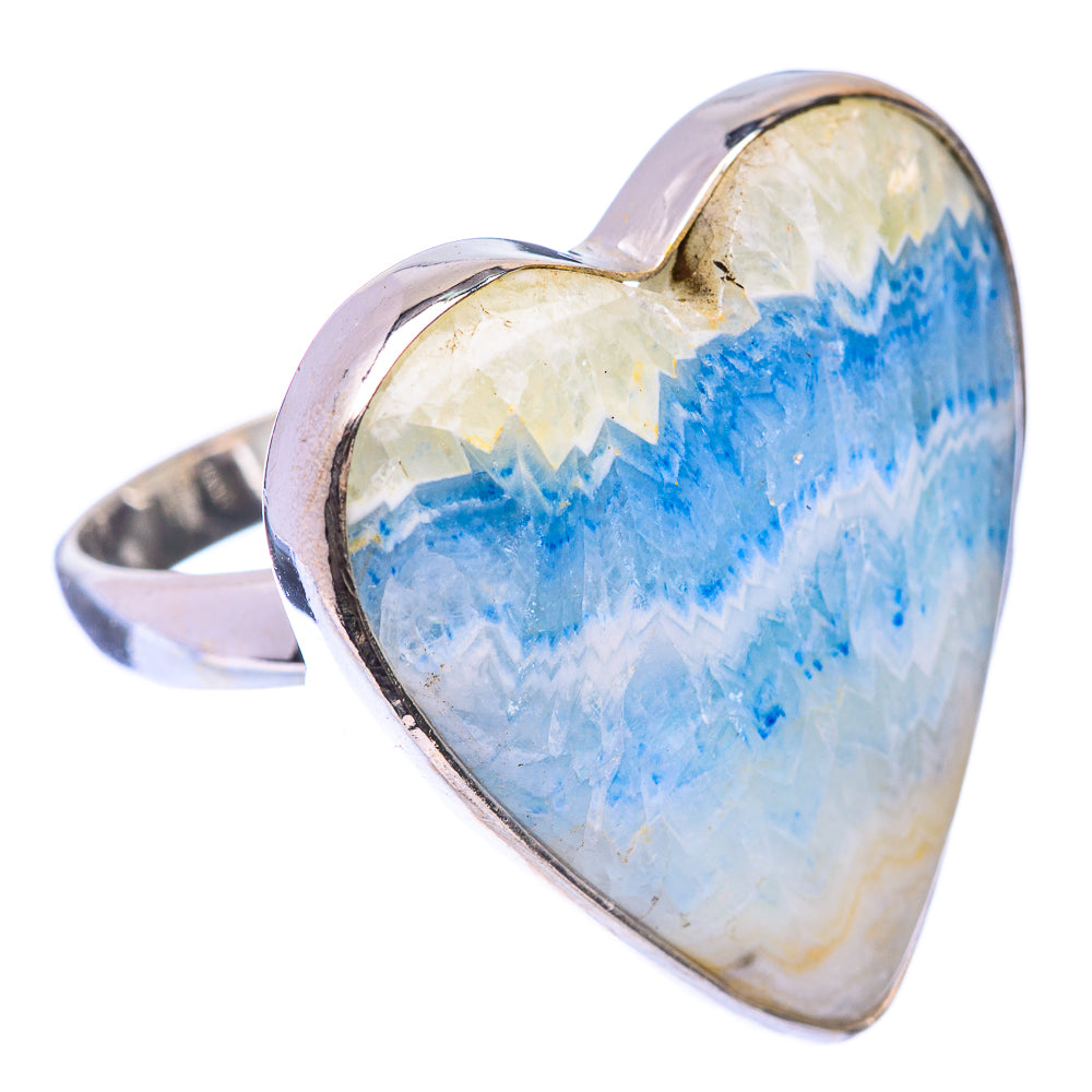 Large Blue Scheelite Ring Size 10 (925 Sterling Silver) R140782