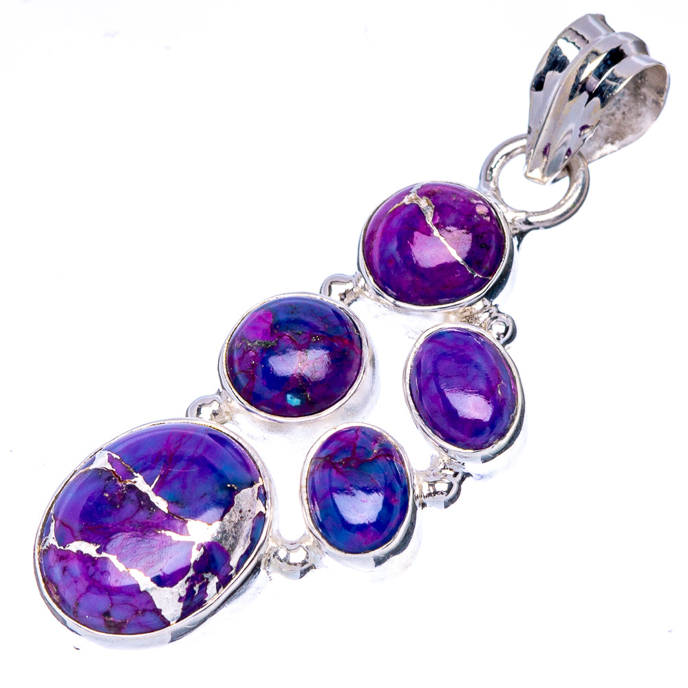 Purple Copper Composite Turquoise Pendant 1 5/8" (925 Sterling Silver) P41000