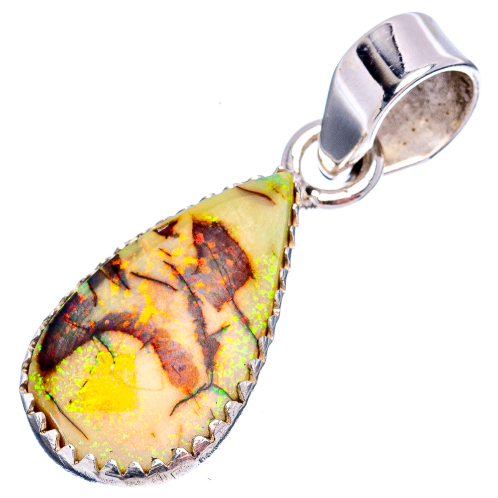 Rare Sterling Opal Pendant 1 1/4" (.925 Sterling Silver)