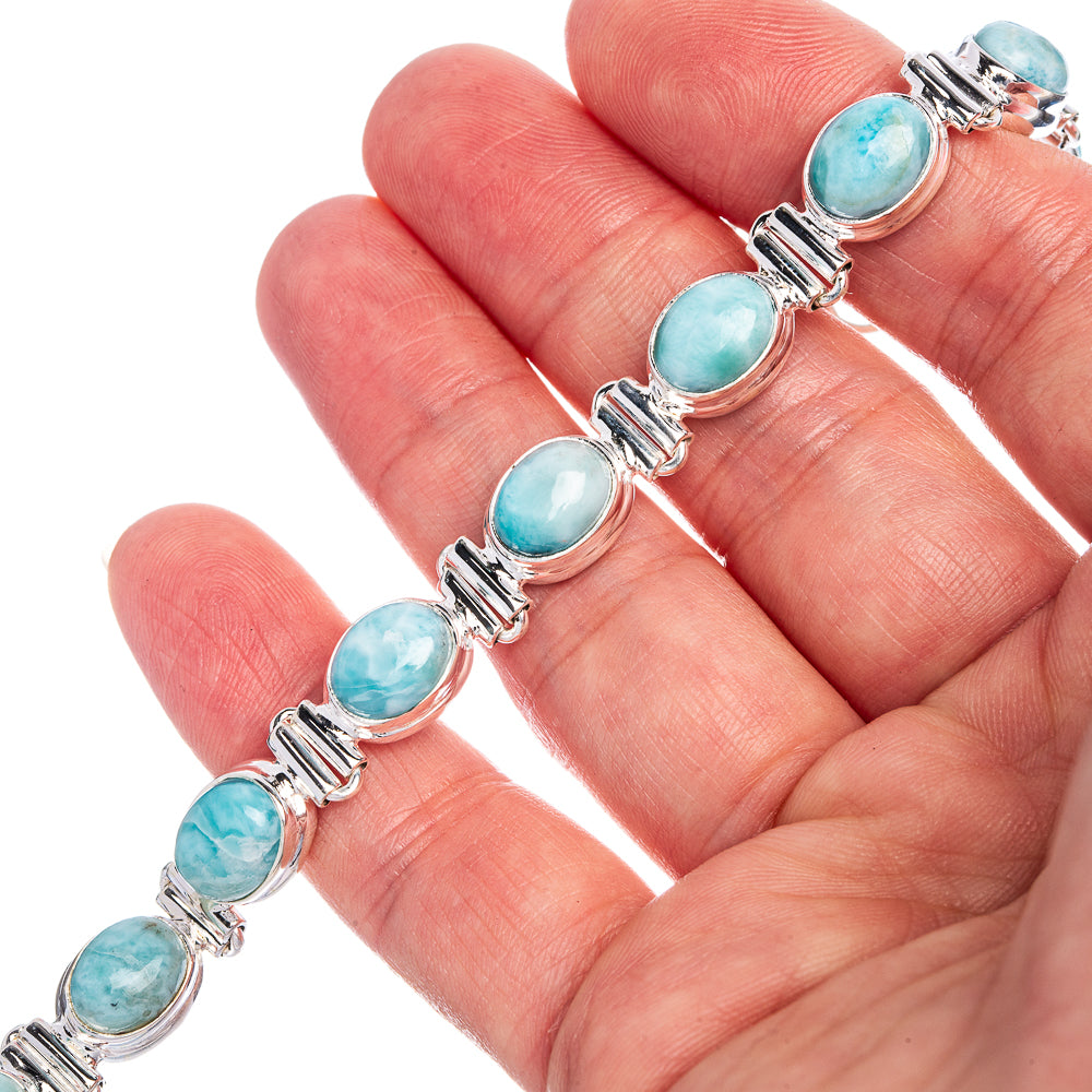 Larimar Bracelets 6 3/4 To 8 1/8" (925 Sterling Silver) B90322