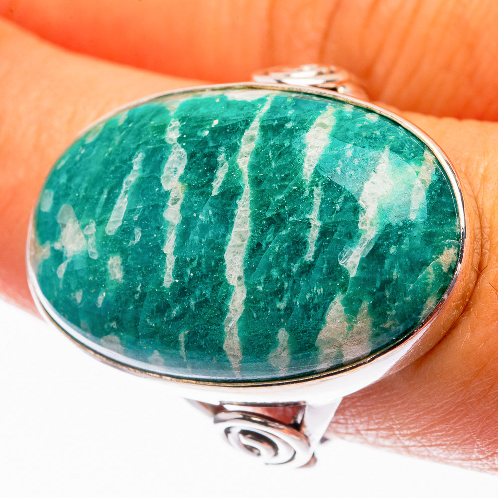 Large Amazonite Ring Size 7.75 (925 Sterling Silver) R142199