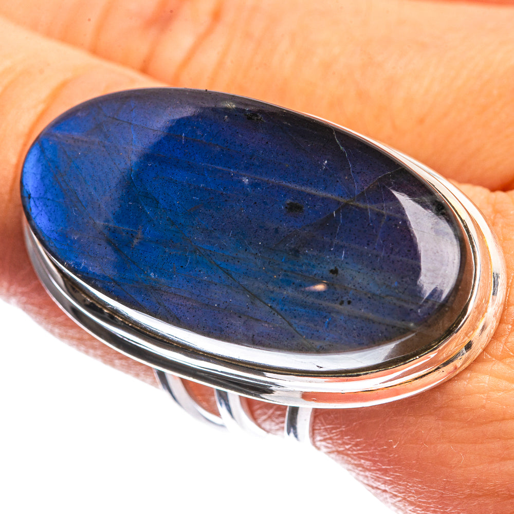 Huge Labradorite 925 Sterling Silver Ring Size 8.25