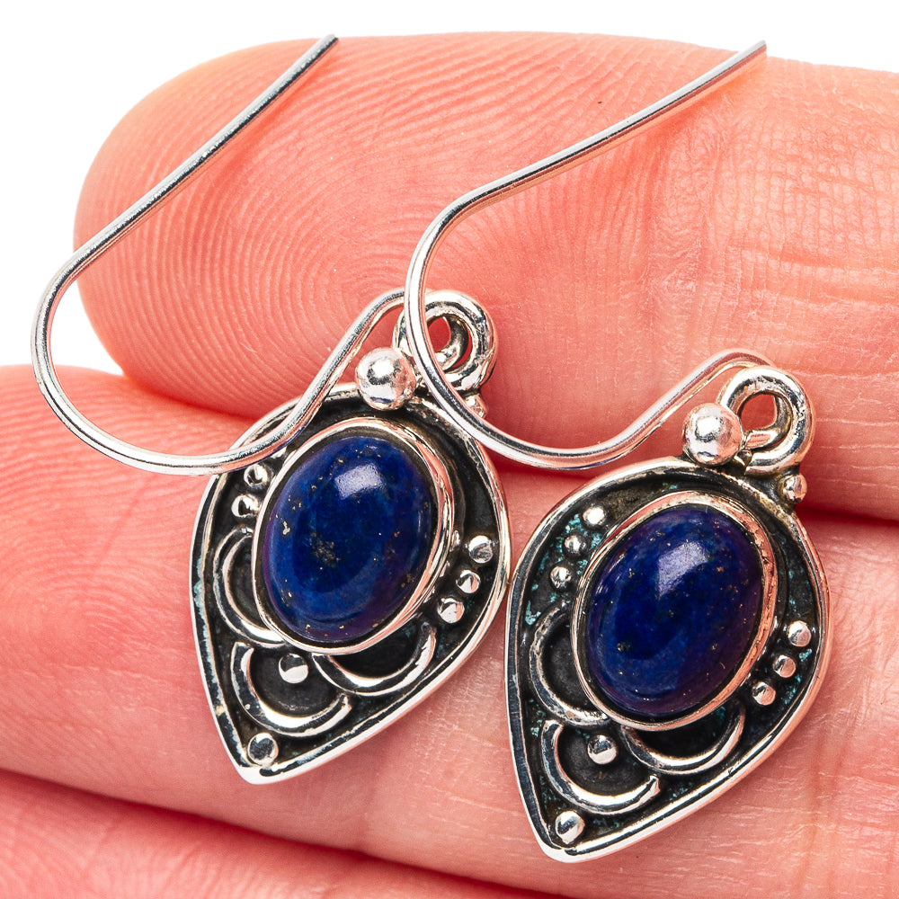 Lapis Lazuli Earrings 1 1/4" (925 Sterling Silver) E3063