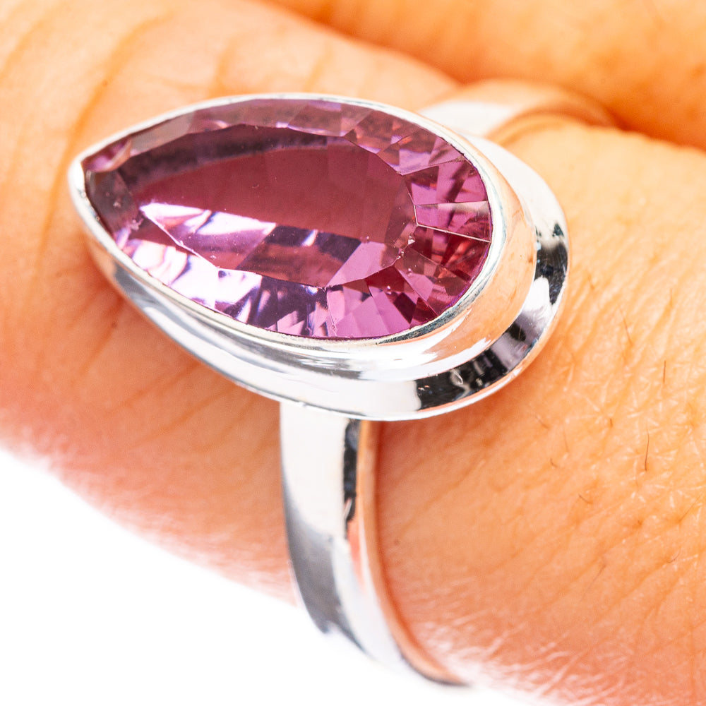 Faceted Color Change Alexandrite (Lab.) Ring Size 8.75 (925 Sterling Silver) R142659