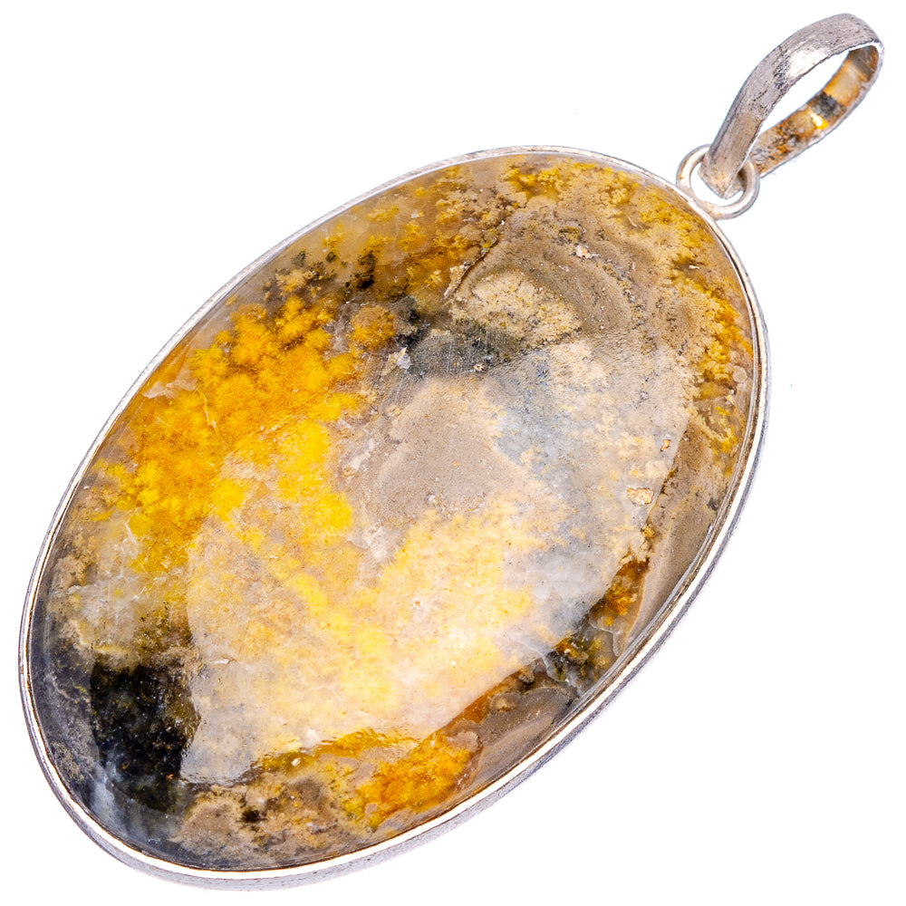Bumblebee Jasper Pendant 2 1/8" (Silver Plated)