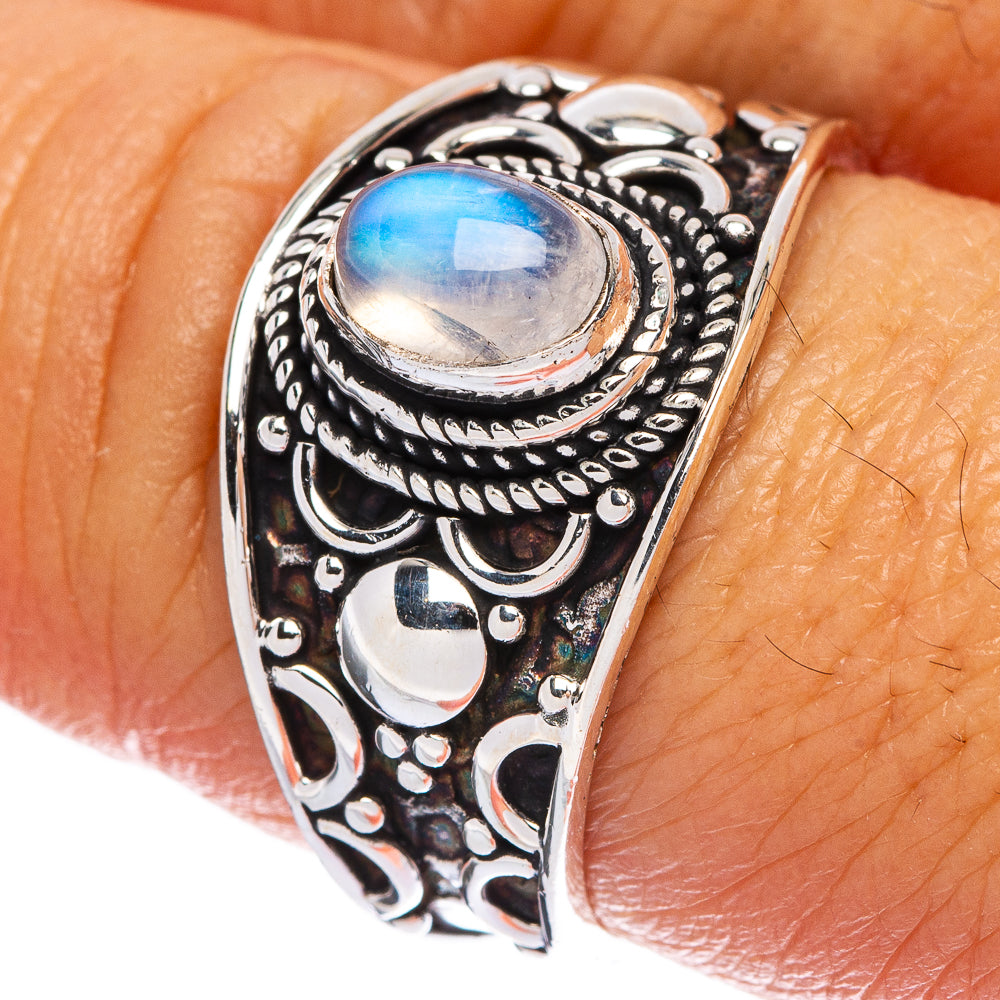 Rainbow Moonstone Ring Size 8.5 (925 Sterling Silver) R146424