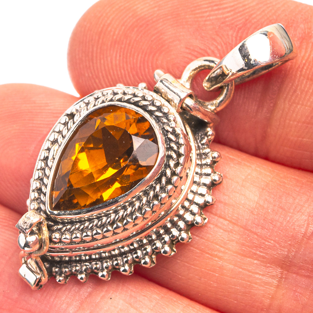 Poison Mandarin Citrine Pendant 1 3/8" (925 Sterling Silver) P38842