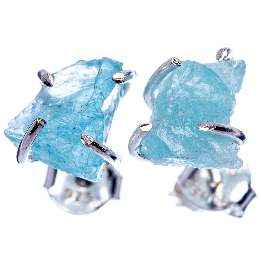 Aquamarine Dainty Earrings 3/8" (925 Sterling Silver) E2024
