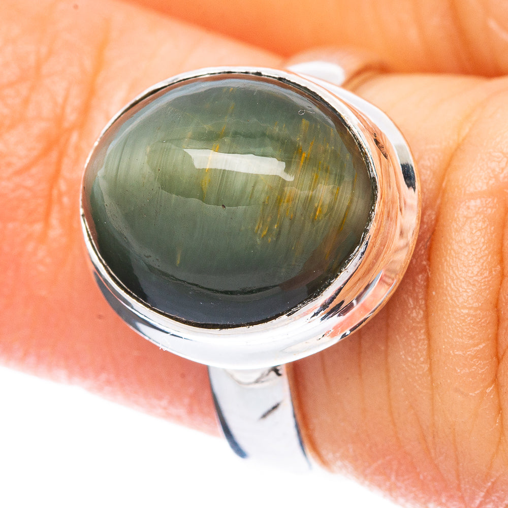 Cats Eye Jasper Ring Size 5 (925 Sterling Silver) R4010