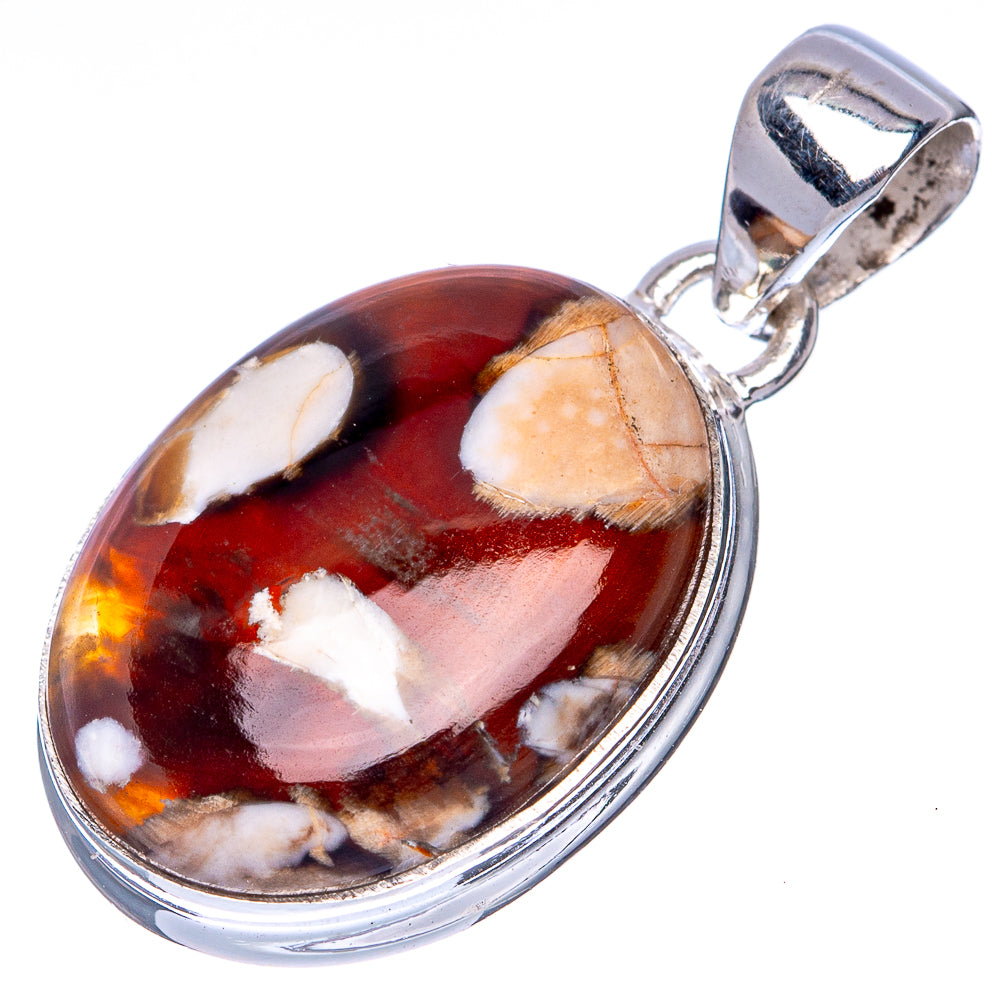 Peanut Wood Jasper Pendant 1 1/4" (925 Sterling Silver) P41404