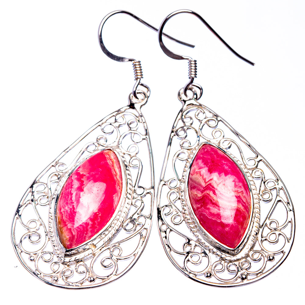 Signature Rhodochrosite Earrings 2 1/8" (925 Sterling Silver) E432324