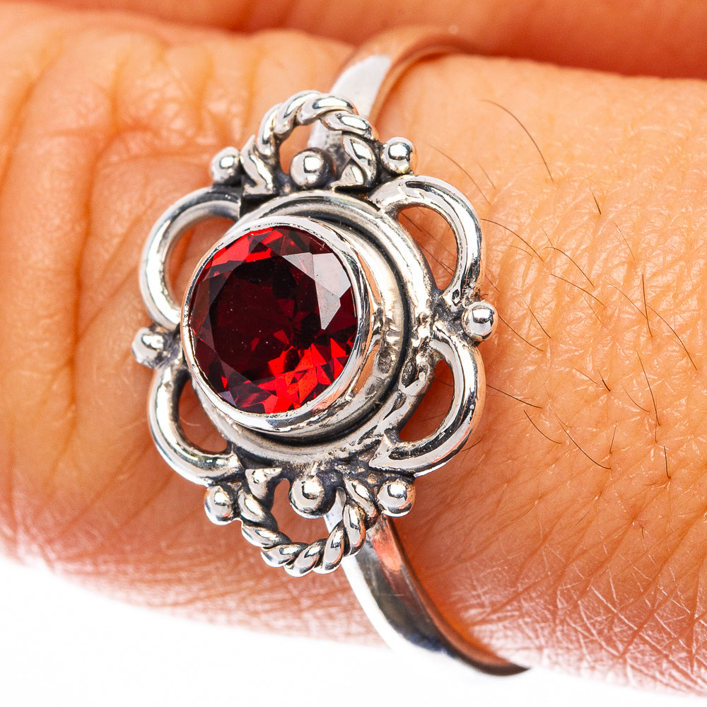 Garnet Dainty Ring Size 9 (925 Sterling Silver) R145054