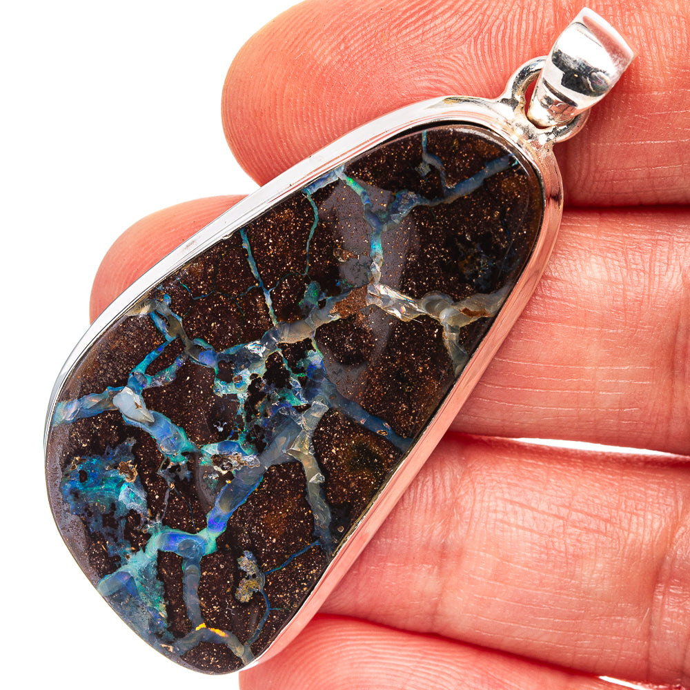 Premium Boulder Opal Pendant 2 1/8" (.925 Sterling Silver)