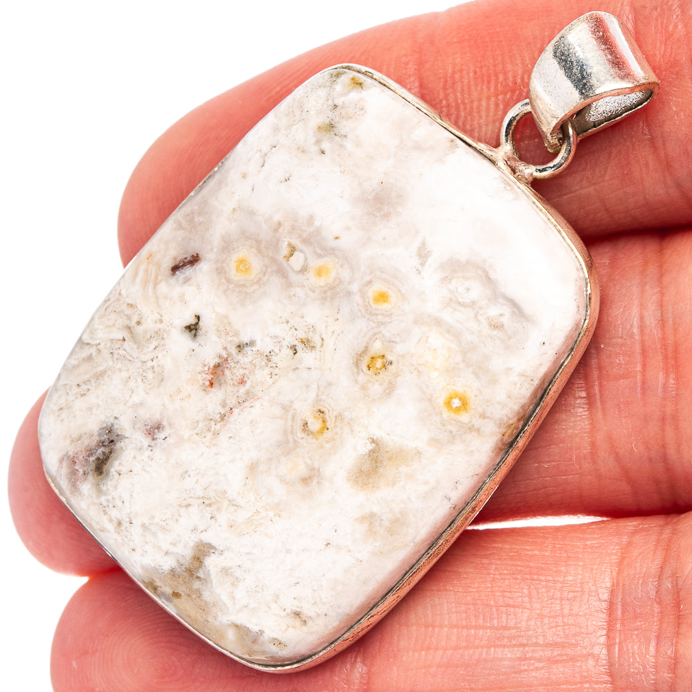 Rhodochrosite Pendant 1 3/4" (Silver Plated)