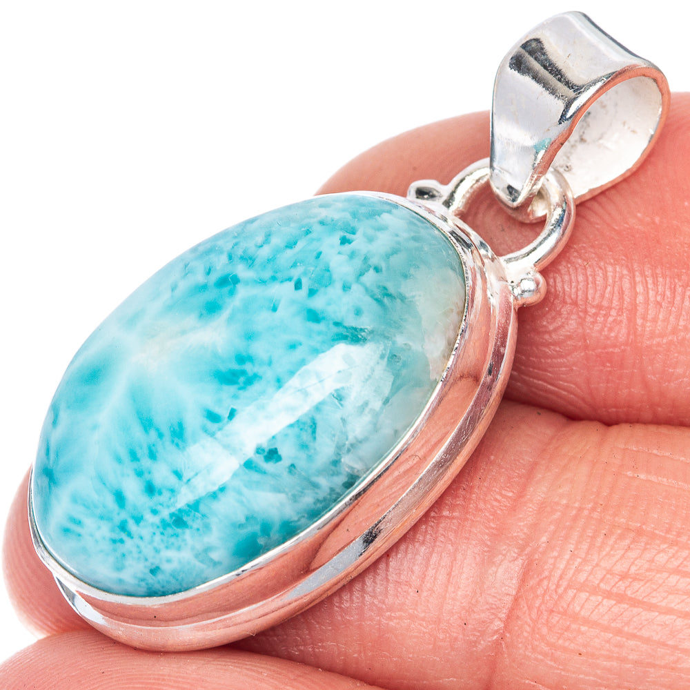 Larimar Pendant 1 3/8" (925 Sterling Silver) P40849