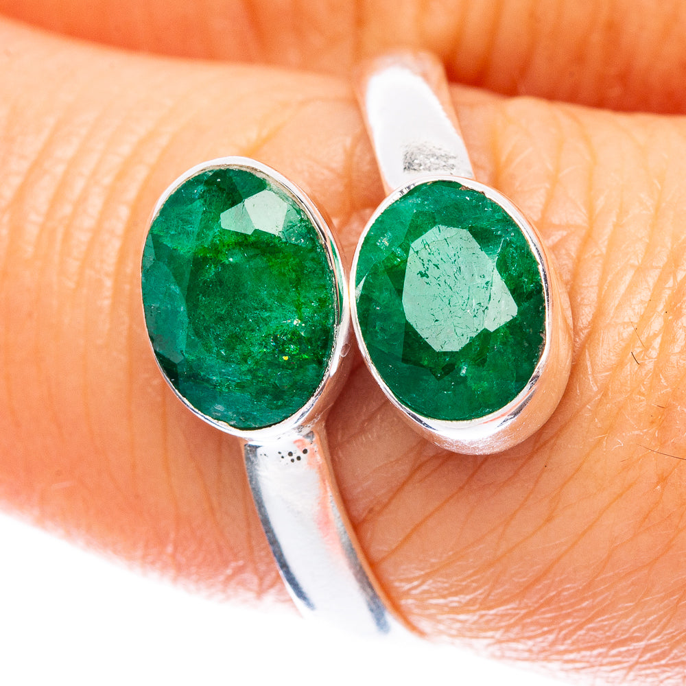 Green Sillimanite  Dainty Ring Size 8 Adjustable (925 Sterling Silver) R5128