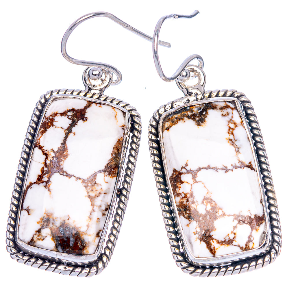 Wild Horse Jasper Earrings 1 5/8" (925 Sterling Silver) E1143
