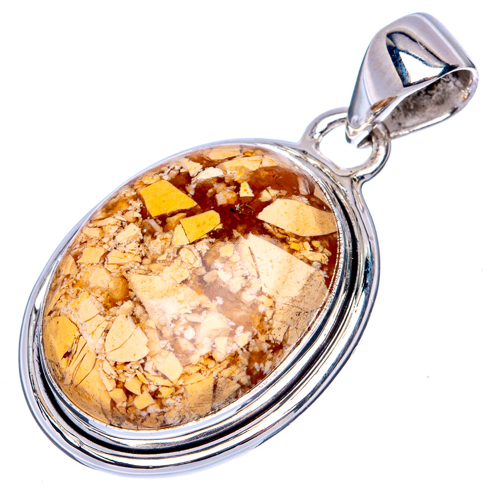 Brecciated Mookaite Jasper Pendant 1 3/8" (925 Sterling Silver) P41415
