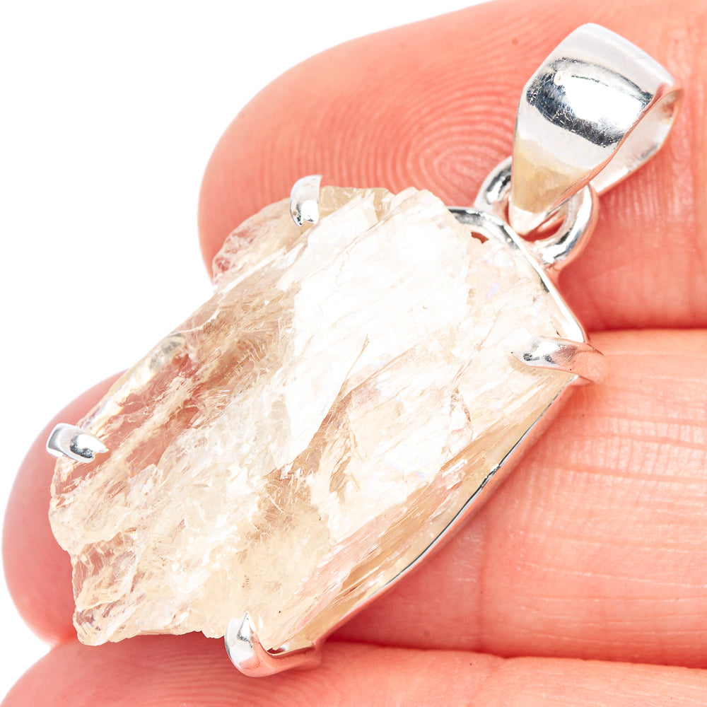 Rare Hiddenite Pendant 1 3/8" (925 Sterling Silver) P41532
