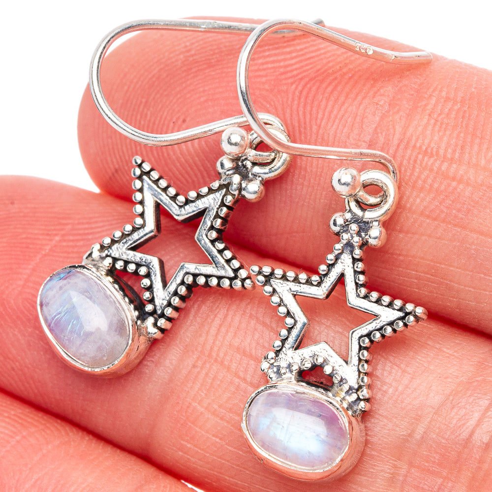 Rare Ethiopian Opal Star Earrings 1 1/4" (925 Sterling Silver) E1392