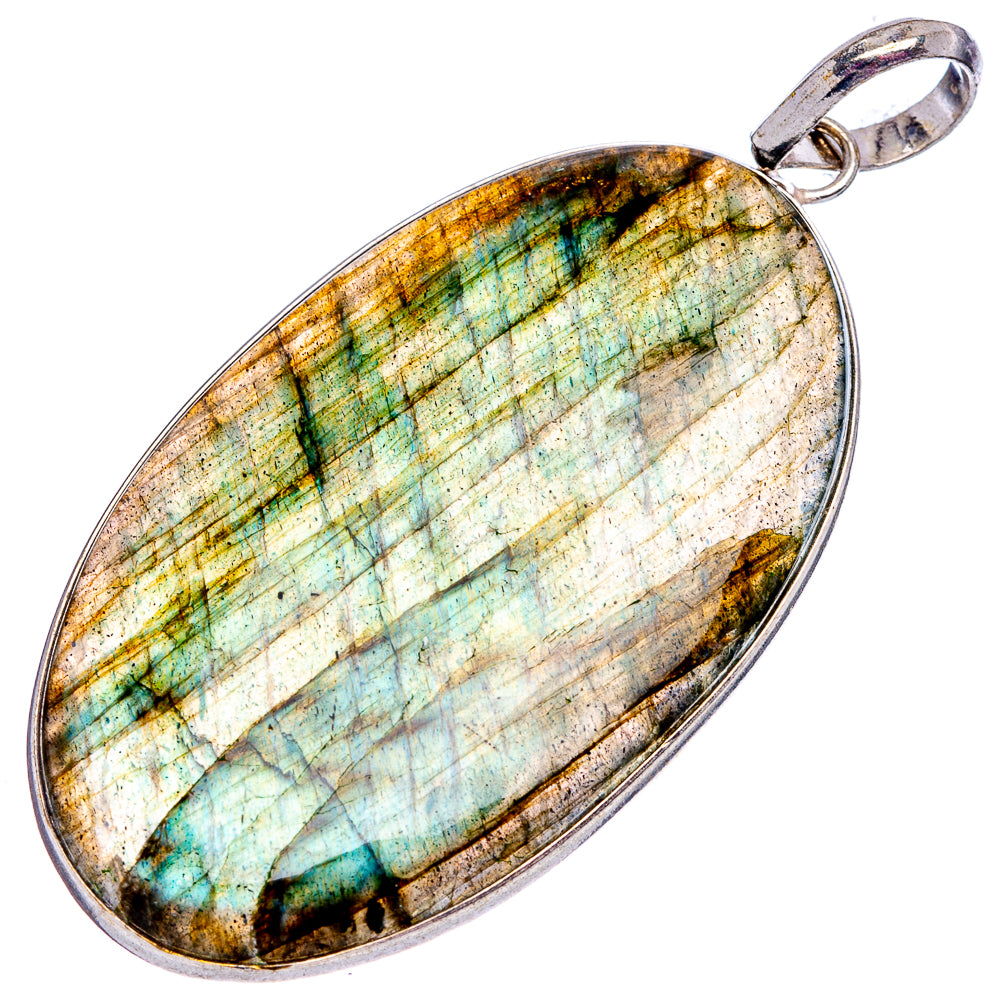 Labradorite Pendant 2 3/8" (Silver Plated)