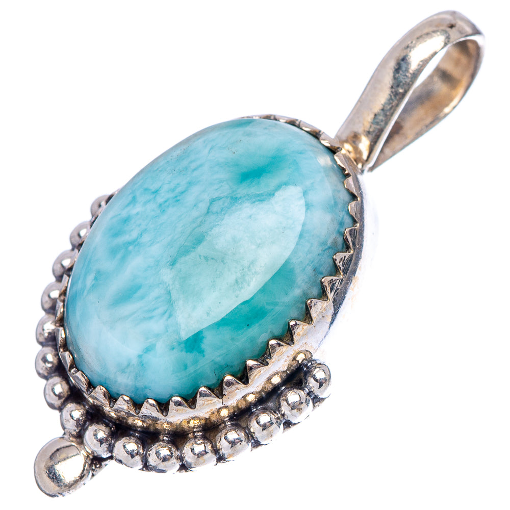Larimar Pendant 1 1/8" (.925 Sterling Silver)