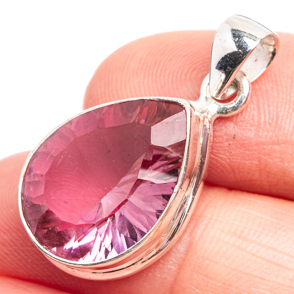 Faceted Color Change Alexandrite (Lab.) Pendant 1 1/8" (925 Sterling Silver) P39019