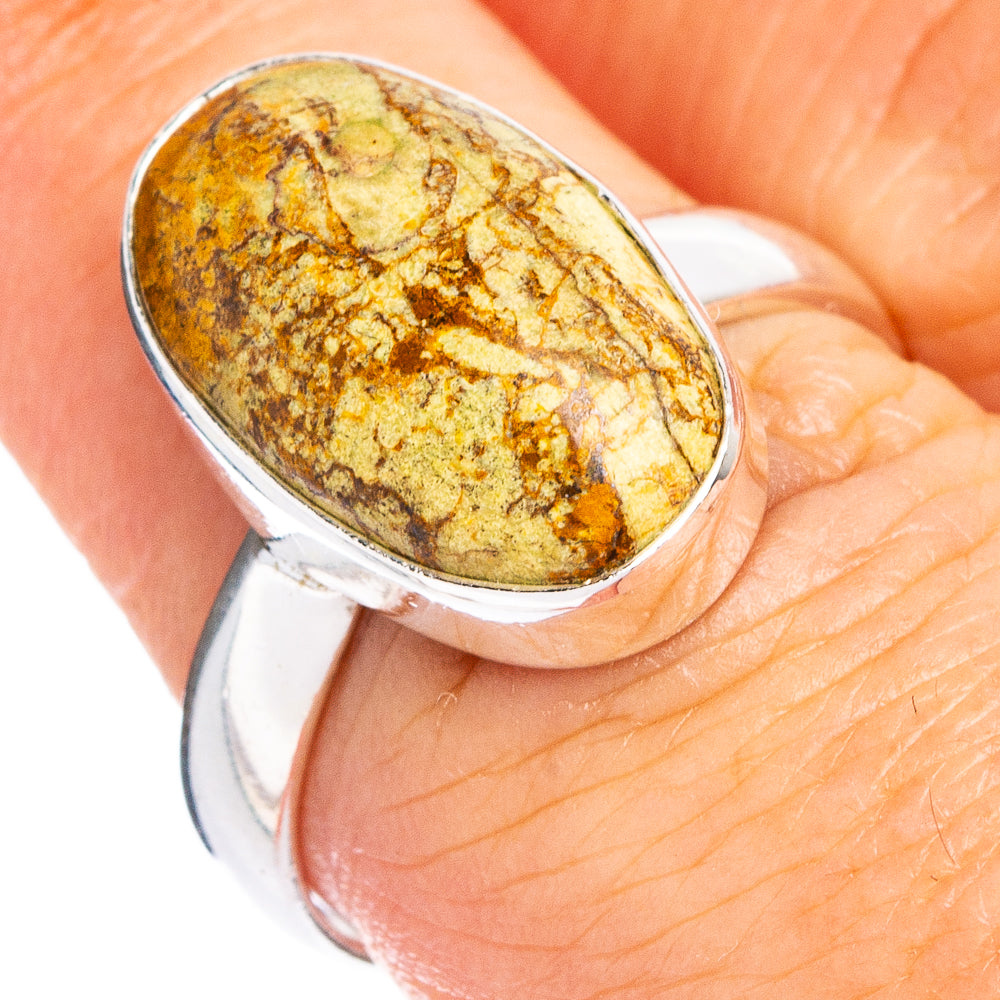 Rare Gaspeite Ring Size 7.25 (.925 Sterling Silver)