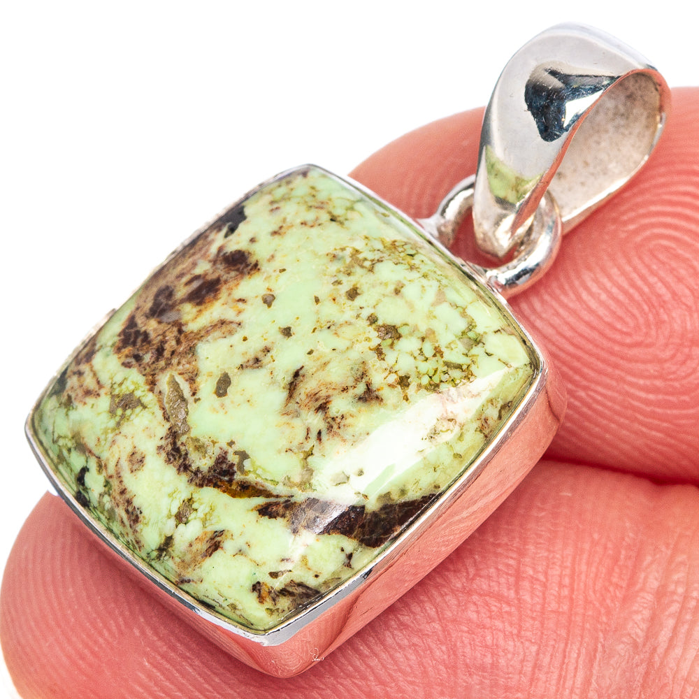 Gaspeite Pendant 1 1/8" (925 Sterling Silver) P40717