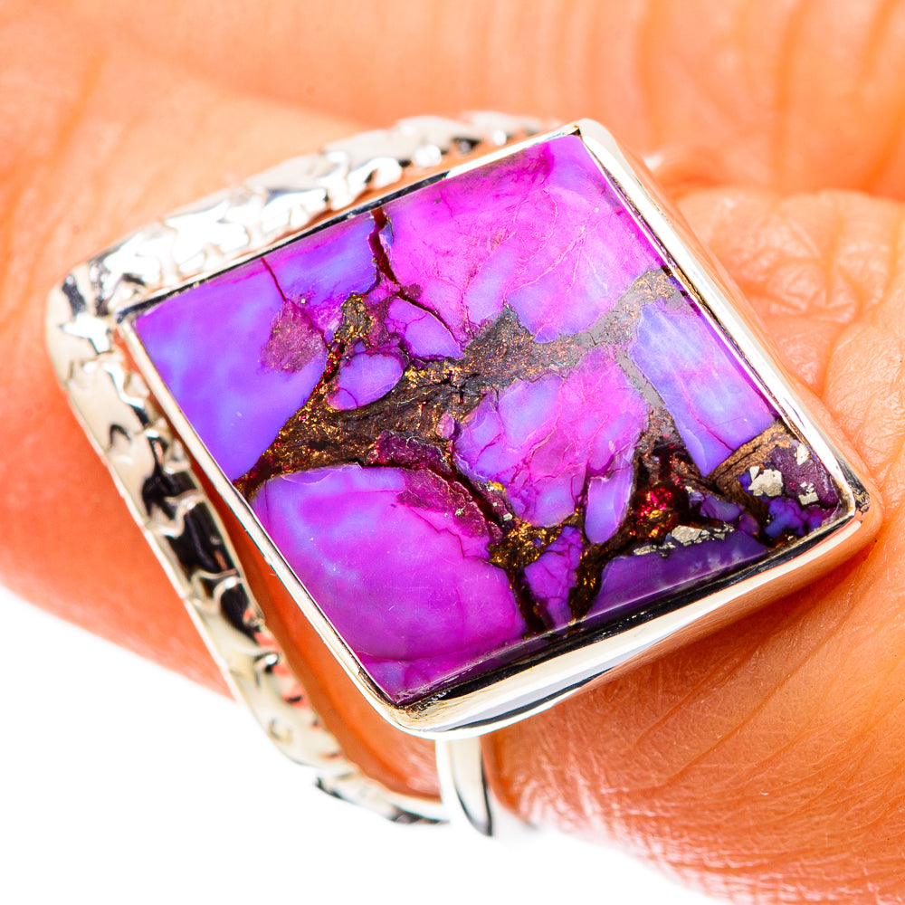 Premium Purple Copper Composite Turquoise Ring Size 6 (925 Sterling Silver) RING138123