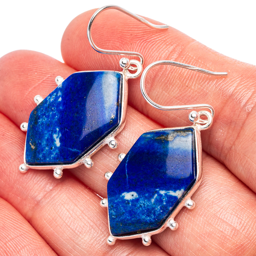 Lapis Lazuli Earrings 1 5/8" (925 Sterling Silver) E1707