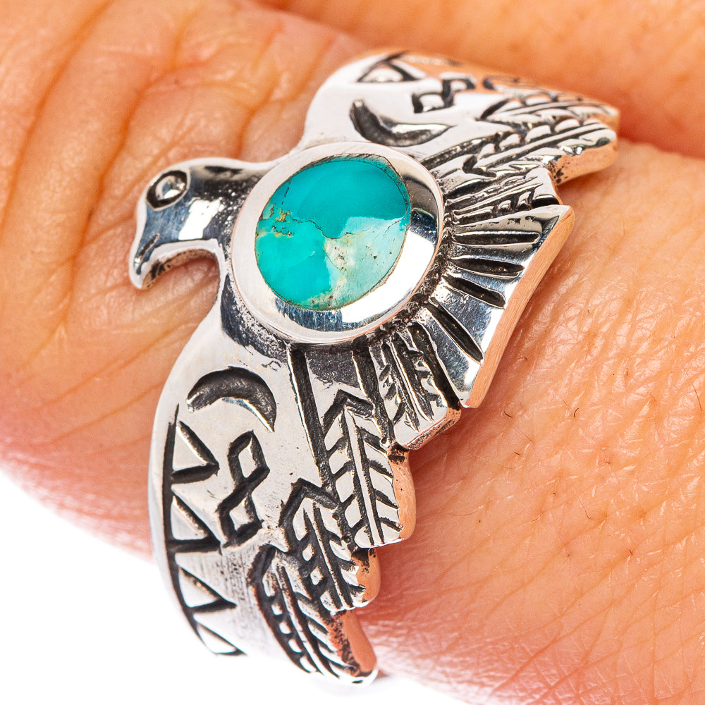 Rare Arizona Turquoise Bird Ring Size 9.5 (925 Sterling Silver) R1518